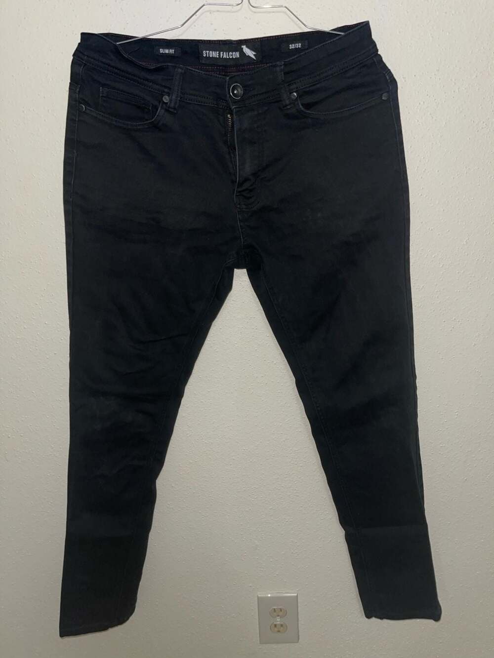 Stone Falcon Slim Fit Jeans Black 32/32